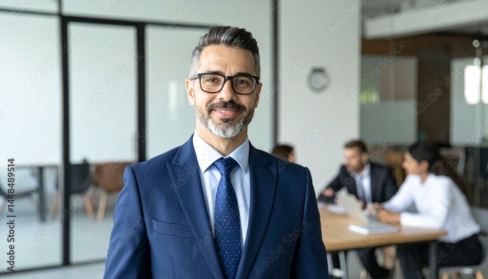 Obraz premium Confident Businessman in Modern Office