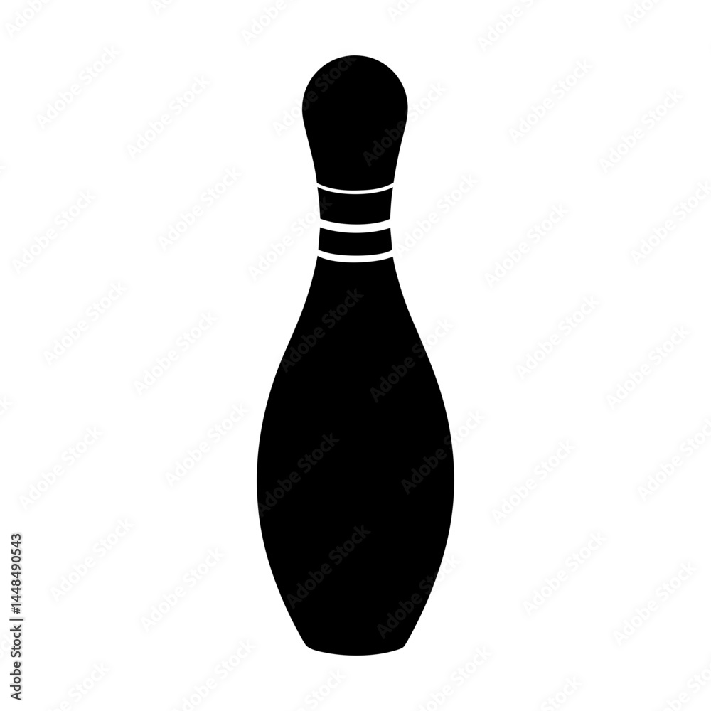 Bowling Pin Silhouette vector illustration