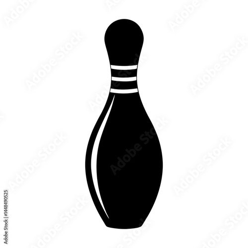 Bowling Pin Silhouette vector illustration