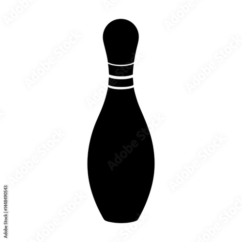 Bowling Pin Silhouette vector illustration