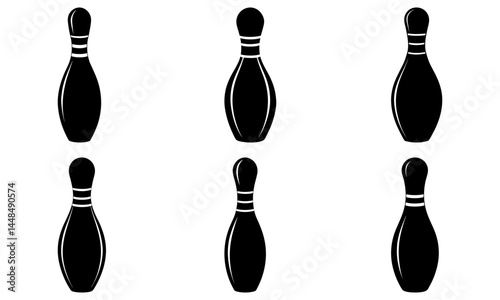 Bowling Pin Silhouette vector illustration