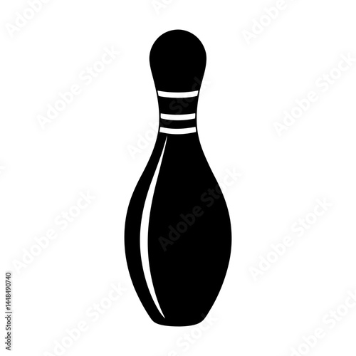 Bowling Pin Silhouette vector illustration