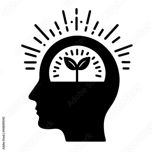 Black and White SVG of Hopeful State of Mind