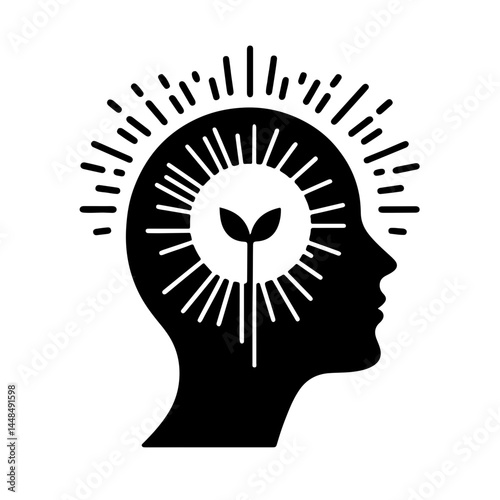 Black and White SVG of Hopeful State of Mind