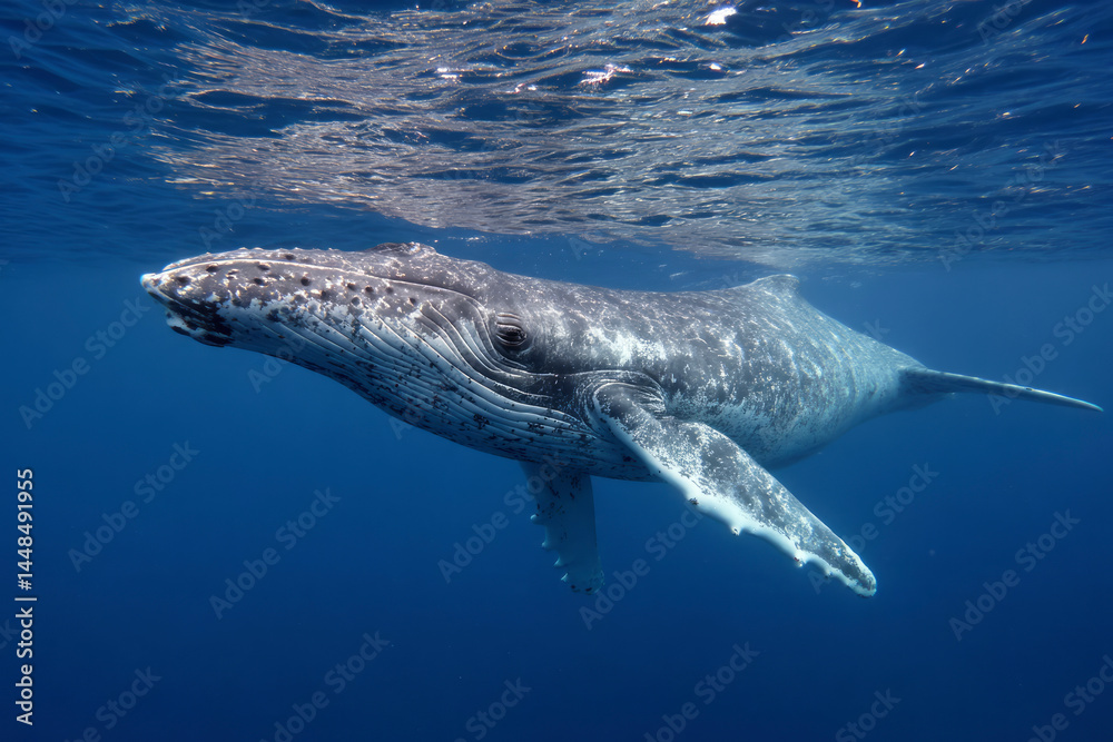 Fototapeta premium Incredible Snorkeling with Whales in Vavau, Tonga