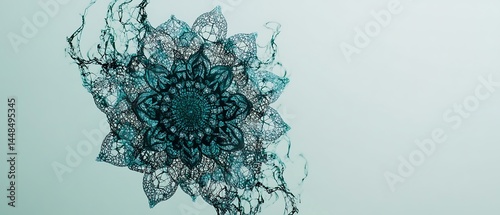 floating glyphs forming mandala by artificial creativity core