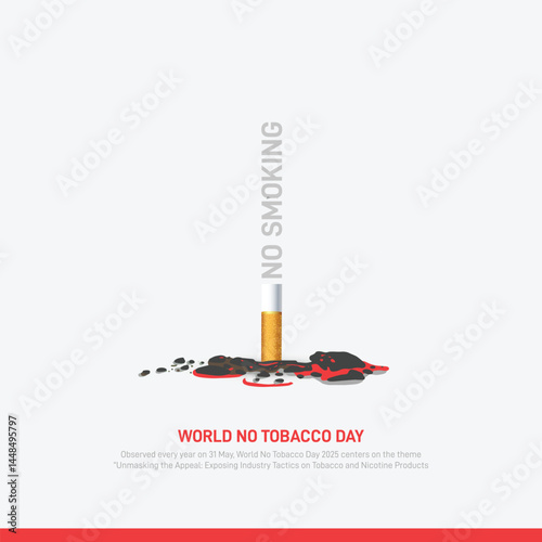 world no tobacco day 2025. world no tobacco day creative poster, banner, postcard, social media post, background, backdrop, template, greetings card, awareness, web banner, cover design etc.
