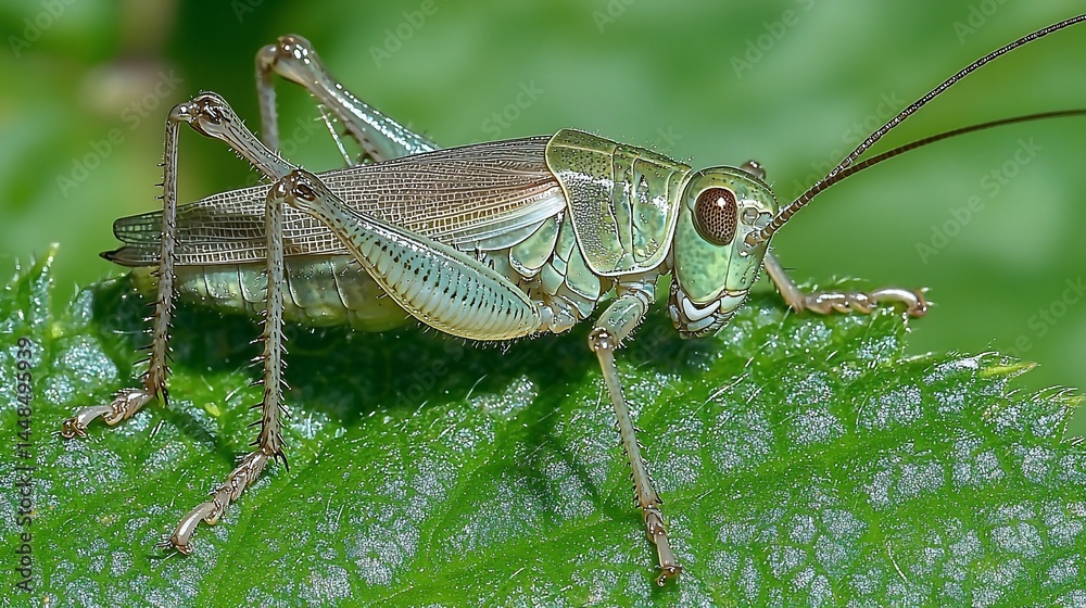Close-up of a grasshopper on a leaf Close-up of a grasshopper on a leaf