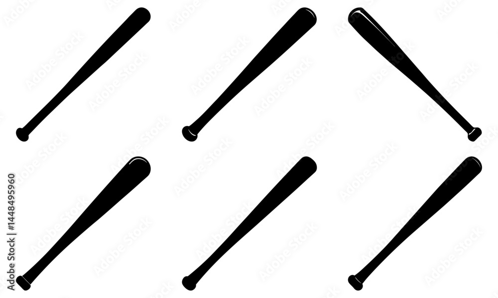 Baseball Bat Silhouette vector illustration Baseball Bat Silhouette vector illustration