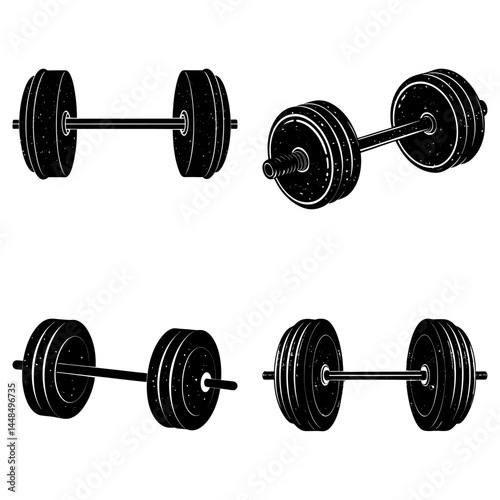 Barbell Silhouette vector illustration