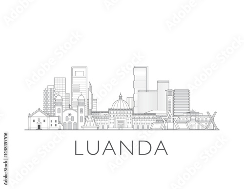 Luanda, Angola cityscape illustration skyline drawing