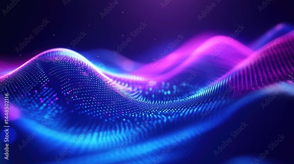 Neon Digital Wave Abstract Art Neon Digital Wave Abstract Art