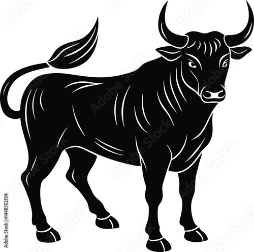 Black Silhouette of Bull