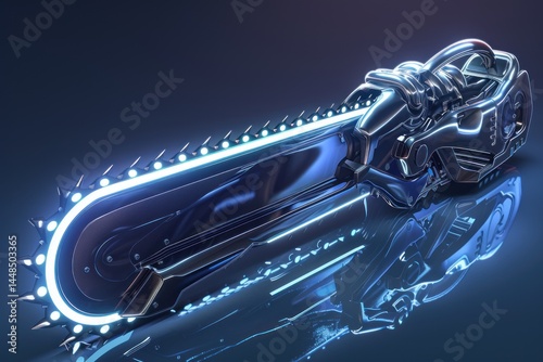 Futuristic Chainsaw, Cyberpunk Weapon Design