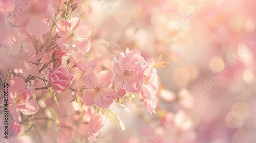 Wallpaper Mural Soft pink blossoms dreamy floral spring background Torontodigital.ca
