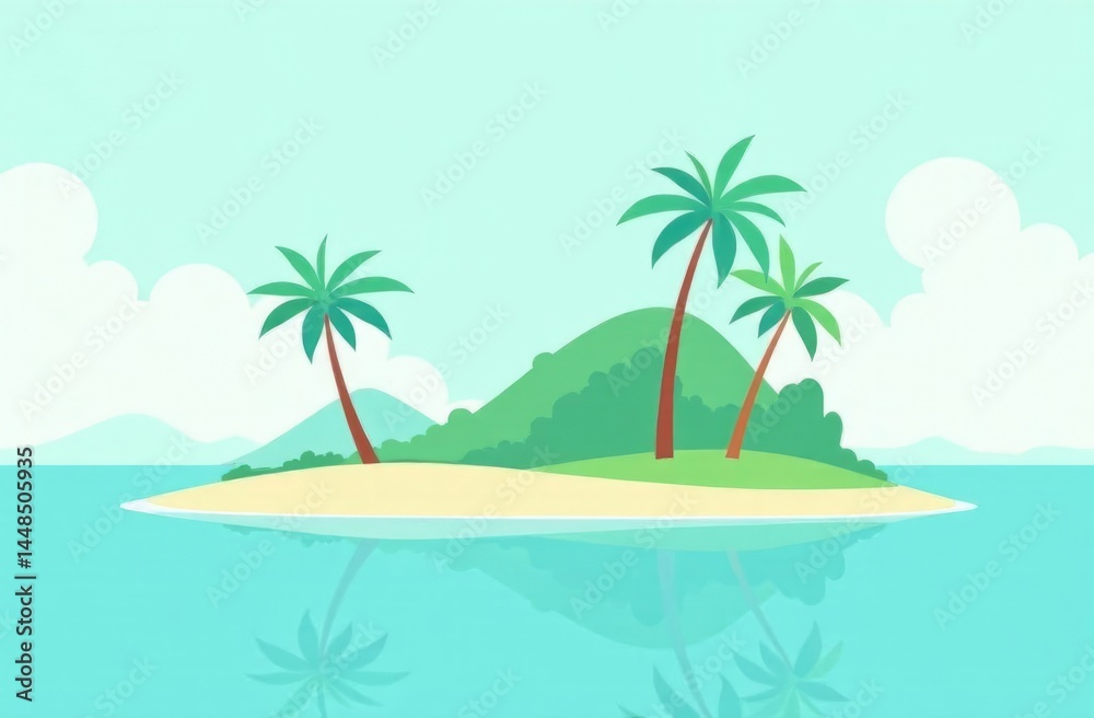 Empty tropical beach  artwork