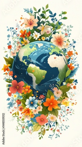 A floral embrace of Earth, symbolizing the beauty and fragility of our planet.