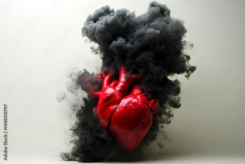 First aid. Chronic disorder - heart disease: abstract image of human state. Medical laboratory. Rehabilitation therapy. Metaphorical heart disease physical senses, of a long-lasting sickness.