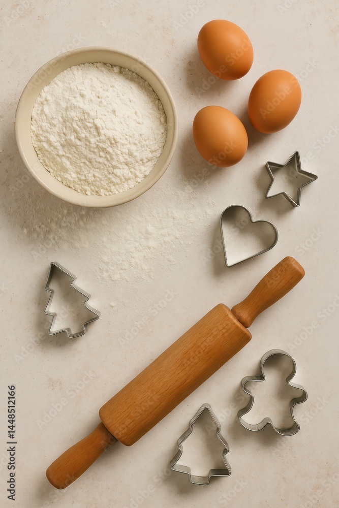 Baking Essentials for Simple Flat Lay Photography Setup