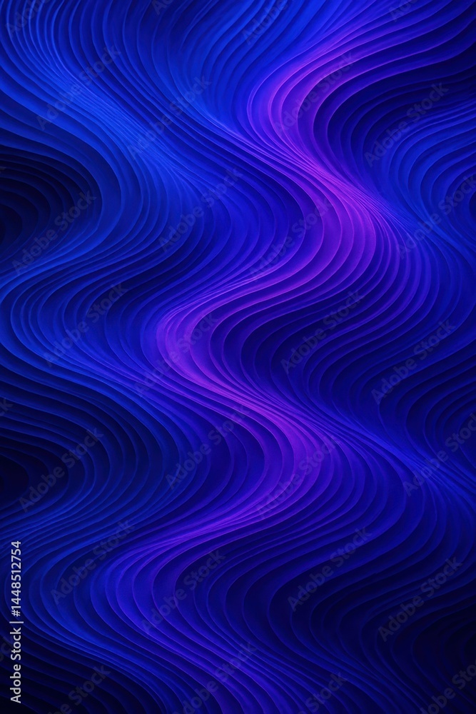 Blue and Purple Waves Pattern with Smooth Flowing Design