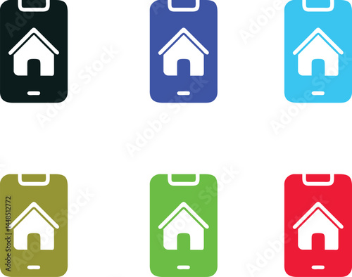 Home icon set, home illustration, home silhouette