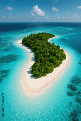 Obraz na płótnie Stunning Tropical Island Paradise Surrounded by Clear Blue Water w salonie