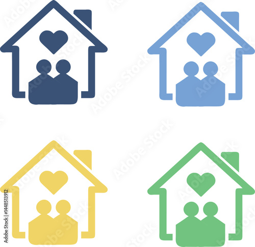 Home icon set, home illustration, home silhouette, home illustration set