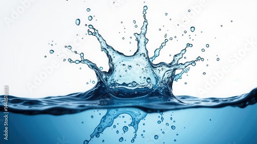 Obraz na płótnie Splash of water is captured in a photo, with the water droplets reflecting the light and creating a sense of movement and energy w salonie