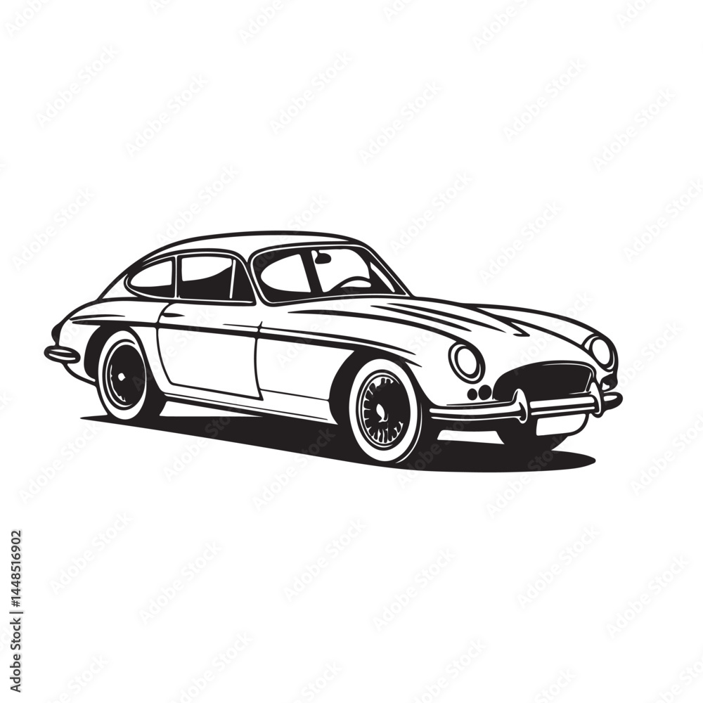 Fototapeta premium silhouette of an old car