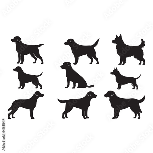 Various Dog Silhouettes