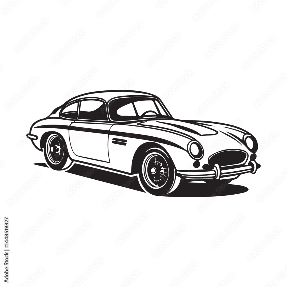 Fototapeta premium silhouette of an old car