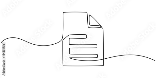 Clipboard with checklist icon  continuous one line drawing of outline vector illustration, One continuous line vector drawing of a folder. Outline documents background icon. Saving securities vector .