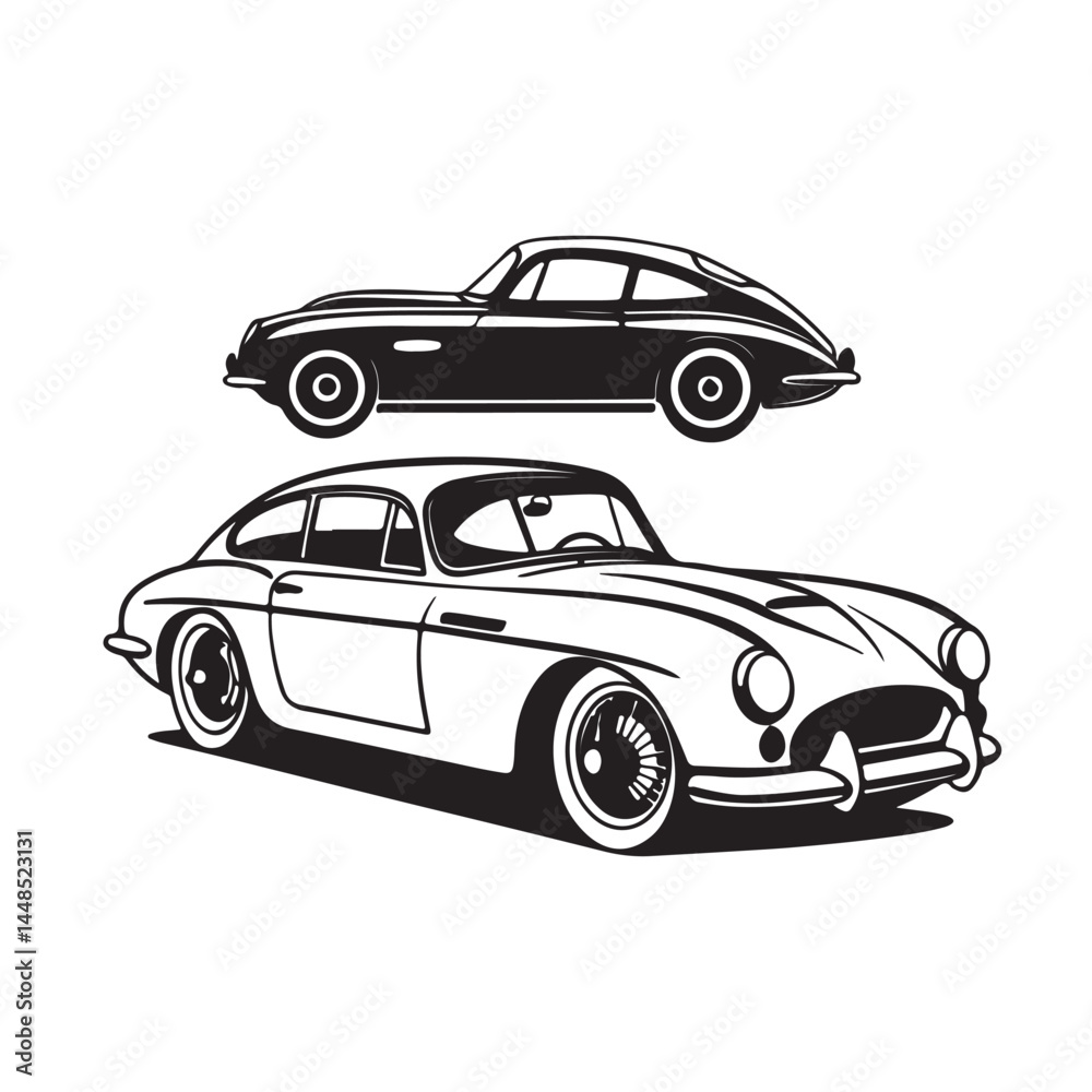 Obraz premium silhouette of an old car
