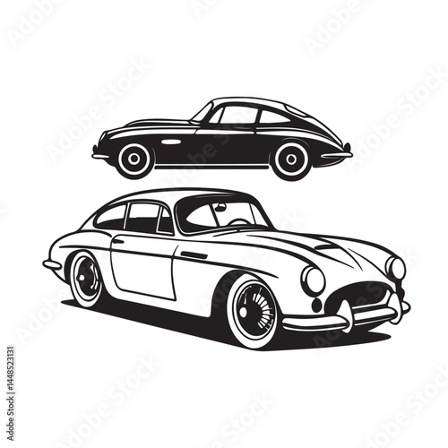 silhouette of an old car