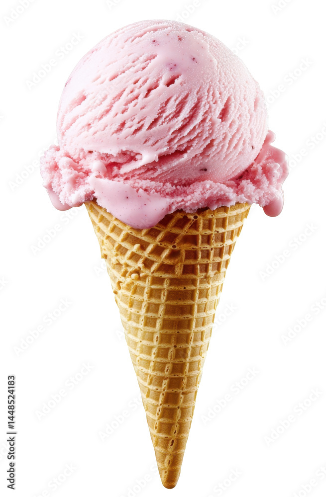 Strawberry or raspberry ice cream cone on transparent background – red and pink scoop in waffle, fruity summer dessert isolated PNG for sweet food design Strawberry or raspberry ice cream cone on transparent background – red and pink scoop in waffle, fruity summer dessert isolated PNG for sweet food design