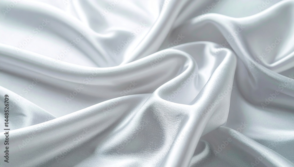Obraz premium Folding smooth white fabric studio textile photography minimalist close-up elegance
