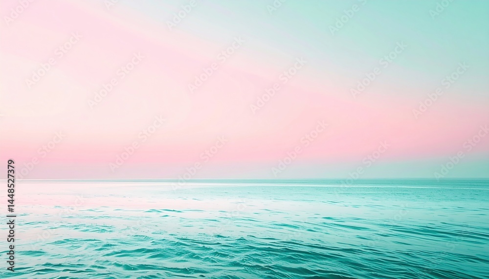 Naklejka premium Tranquil ocean view at sunrise coastal landscape seascape photography serene environment dreamy aesthetic