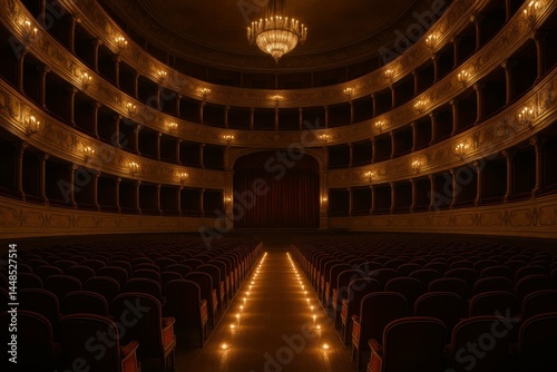 Obraz na płótnie Elegant Amphitheater with Warm Ambiance and Lavish Lighting Effects w salonie