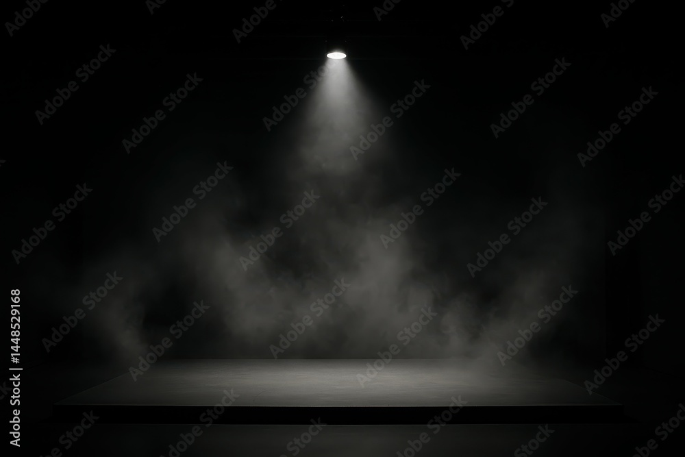 Minimalist Stage with Spotlight and Fog Effects for Performances