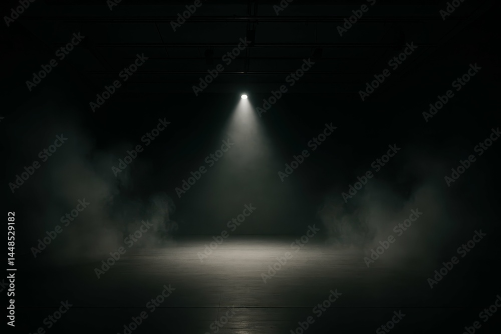 Minimalist Stage with Spotlight and Fog for Dramatic Presentations