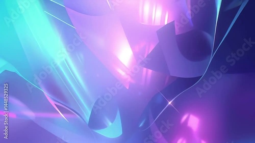 Abstract background of liquid metal and chrome with shades of blue, lilac and orange, live wallpaper