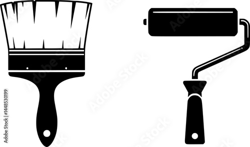 Paint icon vector isolated on white background. Paint brush vector icon. Paint roller icon. vector set 6