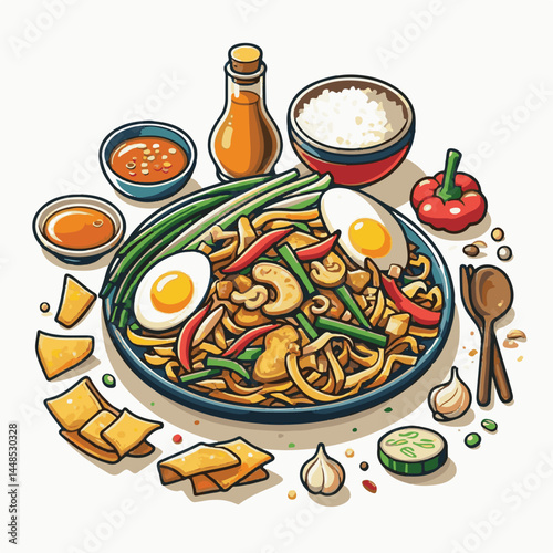 cuisine, asian, pad thai, meal, dish, plate, noodles, dinner, food, restaurant, shrimp, noodle, thai, lunch, delicious, background, vegetable, traditional, lime, gourmet, chinese, thailand, rice, stir