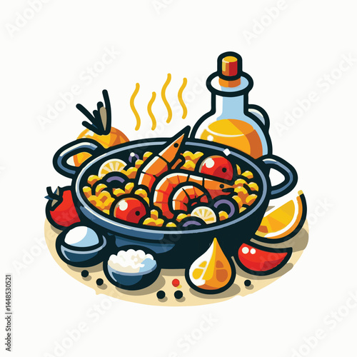 rice, paella, dish, meal, spanish, cuisine, food, seafood, pan, dinner, traditional, shrimp, mediterranean, spain, cooking, prawn, vegetable, cooked, background, plate, mussel, gourmet, shellfish, res
