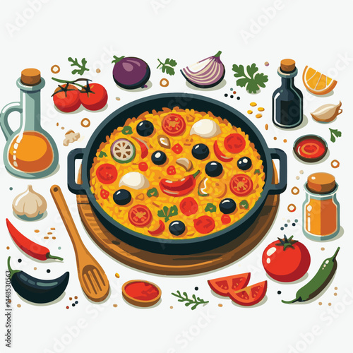 rice, paella, dish, meal, spanish, cuisine, food, seafood, pan, dinner, traditional, shrimp, mediterranean, spain, cooking, prawn, vegetable, cooked, background, plate, mussel, gourmet, shellfish, res