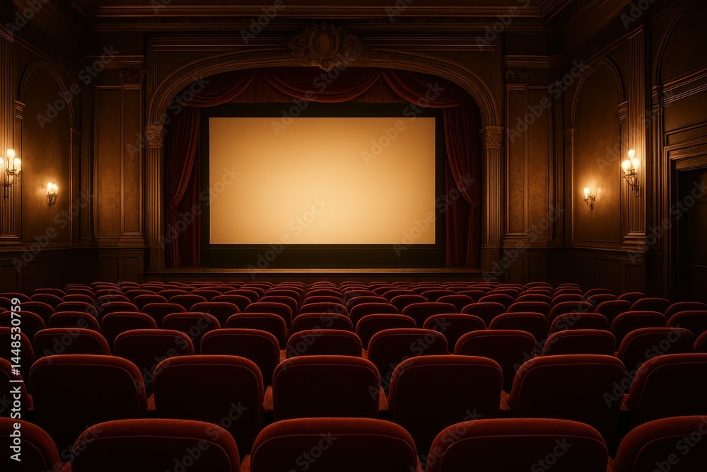 Fototapeta premium Elegant Historic Theater Interior with Cozy Ambience