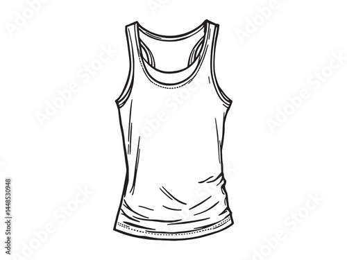 Cotton Tank line art icon minimalist design vector