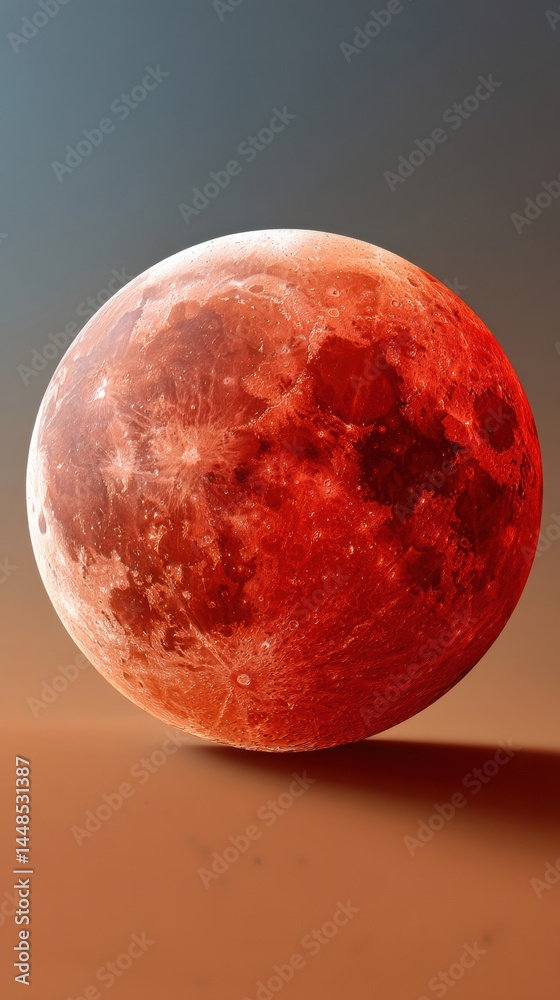 Fototapeta premium Cosmic Narratives Ultra-High Resolution Blood Moon Eclipse - Immersive Astronomical Documentation for STEM Education, Scientific Visualization and Digital Space Exploration