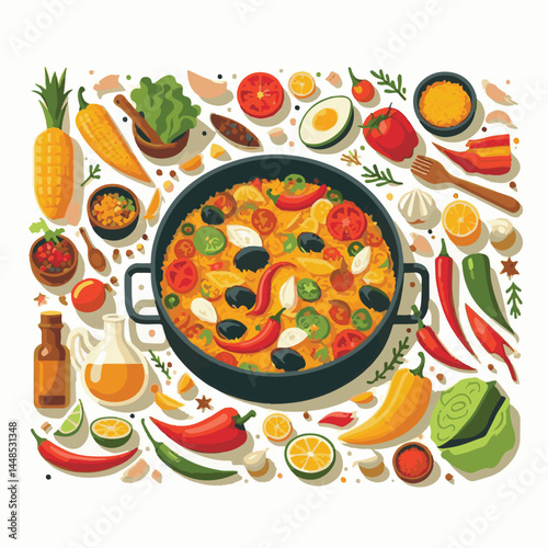 rice, paella, dish, meal, spanish, cuisine, food, seafood, pan, dinner, traditional, shrimp, mediterranean, spain, cooking, prawn, vegetable, cooked, background, plate, mussel, gourmet, shellfish, res