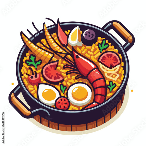 rice, paella, dish, meal, spanish, cuisine, food, seafood, pan, dinner, traditional, shrimp, mediterranean, spain, cooking, prawn, vegetable, cooked, background, plate, mussel, gourmet, shellfish, res